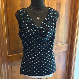 Calvin Klein Black and Blue Patterned Women's Sleeveless Top